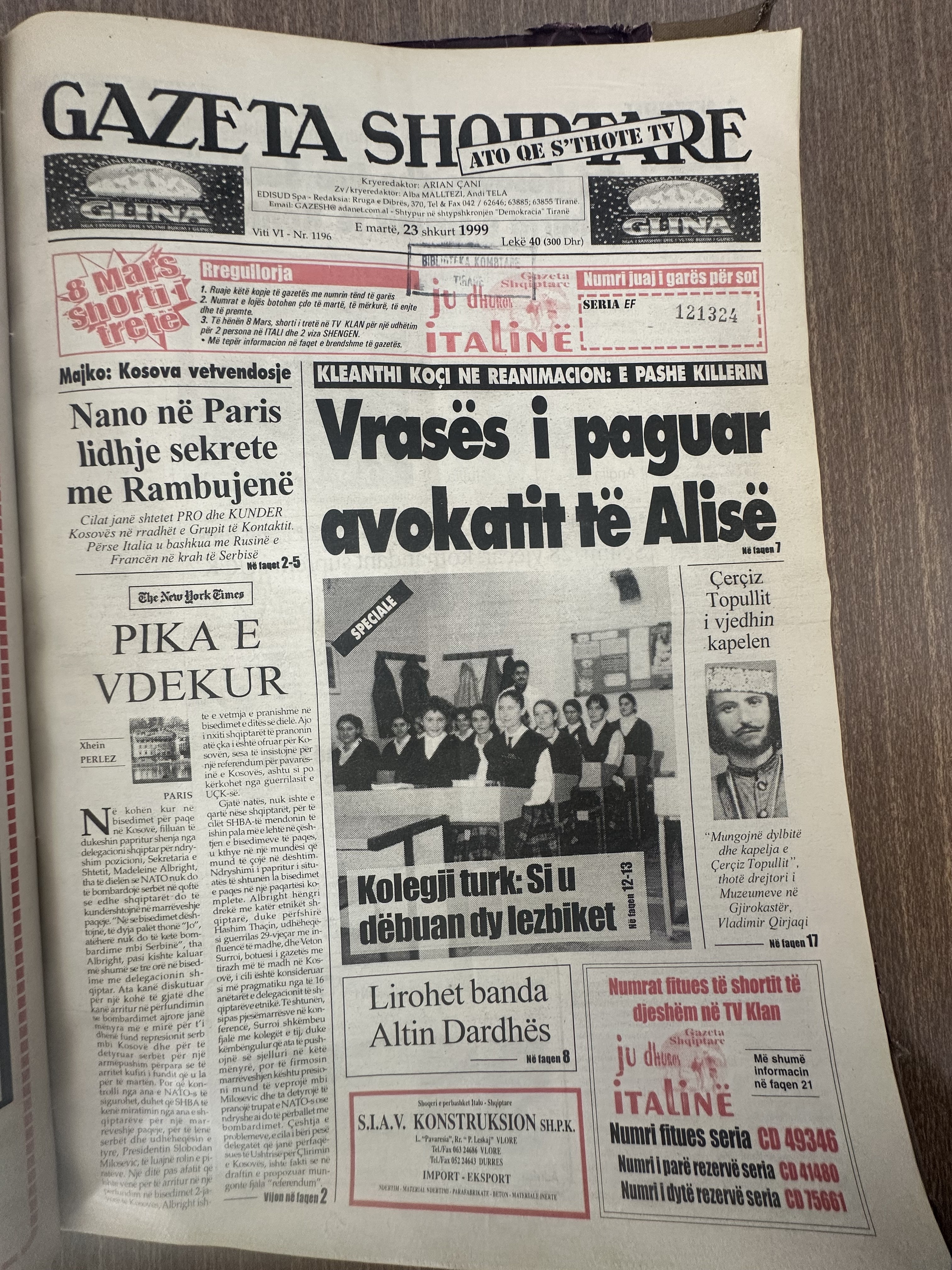 Gazeta Shqiptare 1999-02-23